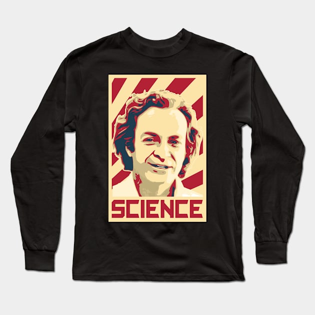 Richard Feynman Retro Science Long Sleeve T-Shirt by Nerd_art